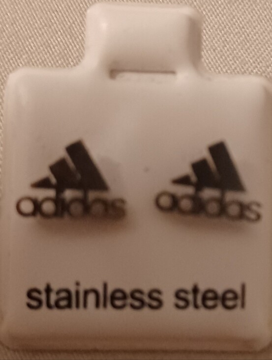 adidas Jewelry - Adidas Silver Stainless Steel Stud Earrings